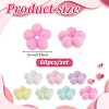 60Pcs Flocking Opaque Acrylic Beads FIND-GA0008-13-2