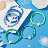 12Pcs 12 Colors Polymer Clay Heishi Sufer Stretch Necklaces Set BJEW-JB09910-2