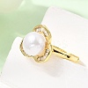 Adjustable Brass Micro Pave Cubic Zirconia Finger Rings CU-CBABA66-03G-3
