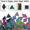 200Pcs 4 Styles Rainbow Iridescent Glass Cabochons MOSA-SP0001-03-2