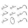 Clear Cubic Zirconia Nose Studs & Rings AJEW-PW0005-20D-1