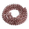 Faceted(32 Facets) Round Glass Beads Strands X-EGLA-J042-4mm-06-2