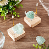 Square Wooden Crystal Rock Display Easels with Iron Holder ODIS-WH0038-28A-G-4