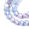 Anti-Tarnish Electroplate Bicone Glass Beads Strands EGLA-T021-4mm-16-06-3
