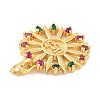 Rack Plating Brass Micro Pave Cubic Zirconia Pendants KK-Z071-54G-02-2