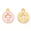 Light Gold Plated Alloy Enamel Pendants LS-X-ENAM-R136-18B-2