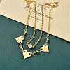 Brass Micro Pave Clear Cubic Zirconia Multi-strand Bracelets BJEW-U020-11G-1