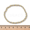 Brass Round Beaded Stretch Bracelets for Men Women BJEW-B148-05B-GP-5