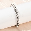 8MM 201 Stainless Steel Byzantine Chain Bracelets for Women BJEW-B143-06-3