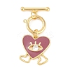 Brass Micro Pave Clear Cubic Zirconia Toggle Clasps KK-K391-25G-1