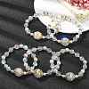 Synthetic Moonstone & Hematite & Plastic Imitation Pearl Beaded Stretch Bracelet BJEW-JB09504-5
