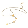 304 Stainless Steel Heart Link Chain Y Necklaces for Women NJEW-A059-05G-2