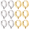 16Pcs 2 Colors 304 Stainless Steel Huggie Hoop Earrings Findings STAS-BBC0009-68C-7