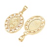 Brass Micro Pave Cubic Zirconia Pendants KK-C162-095G-2
