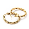 303 Stainless Steel Twist Rope Hoop Earrings with 316 Stainless Steel Pins for Women X-EJEW-F285-38G-2