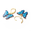 Alloy Enamel Butterfly Dangle Leverback Earrings EJEW-JE05045-4
