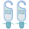 2Pcs Poplar Plywood Tooth Fairy Door Hanger AJEW-NB0007-14B-1