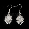 Natural Quartz Crystal Teardrop Dangle Earrings EJEW-K246-01P-03-2