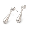 Rack Plating Brass Teardrop Stud Earrings for Women EJEW-Z019-08P-1