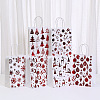 Christmas Theme Printed Paper Tote Bags with Handles ABAG-B008-02-1