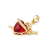 Brass Micro Pave Cubic Zirconia Pendants KK-F917-08G-01-3