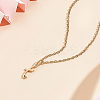 1pc 304 Stainless Steel Letter Pendant Necklaces NJEW-LP0001-39X-G-3