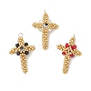 3pcs Glass Seed Beaded Cross Pendants PALLOY-MZ01019-1