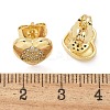 Brass Micro Pave Clear Cubic Zirconia Stud Earrings EJEW-D305-13G-4