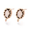 Brass Stud Earring Findings KK-S365-004-2