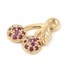 Brass Micro Pave Cubic Zirconia Pendants KK-R219-36F-G-2