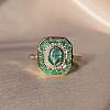 Rectangle Alloy with Rhinestone Finger Rings for Women FS-WGB46A4-03-1