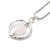 Ring with Heart Stone Beads Pendant Necklace NJEW-PH01446-1