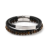 Braided Leather Multi-strand Bracelets for Men BJEW-Z081-16P-4