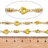 Brass Heart Link Chains KK-D368-03G-C-2
