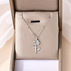 Rose Flower Alloy Pendant Necklaces for Women FS-WGCEB82-01-1