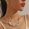 Butterfly Alloy Enamel  Necklace and Earrings Sets for Women FS-WGFD103-02-2