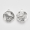 Tibetan Style Alloy Howling Wolf Pendants LS-X-TIBEP-T009-07AS-RS-2