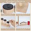5-Slot PU Leather Round Tiered Ring Organizer Display Stands with Wooden Base RDIS-WH0001-39B-3