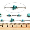 Handmade Nuggets Synthetic Turquoise Beaded Chains CHS-P019-06G-B-3