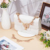 3Pcs 3 Styles Bowknot Heart Heart Pink Zinc Alloy Enamel Tassel Cable Chain Purse Chains FIND-BBC0004-56-4