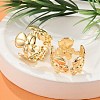 Flower Brass Cuff Rings for Women RJEW-B119-14G-01-2