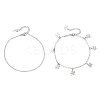 2Pcs 2 Styles 304 Stainless Steel Cable Chain Paperclip Chain Charm Double Layer Anklets for Women AJEW-AN00740-02-6
