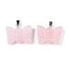 Natural Rose Quartz Carved Butterfly Pendants G-N342-01F-2
