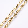 304 Stainless Steel Figaro Chain Necklaces MAK-L015-29A-1