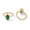 Brass Micro Pave Cubic Zirconia Cuff Rings RJEW-M138-15G-B-2
