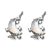 Brass Micro Pave Cubic Zirconia with Resin Pendants KK-Z103-04P-1