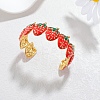 304 Stainless Steel Enamel Cuff Bangles for Women LS-BJEW-F518-01G-1