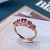 Flat Round Natural Garnet Finger Rings FS-WG33969-01-5