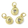Rack Plating Brass Micro Pave Cubic Zirconia Pendants KK-K332-11G-1