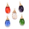 Faceted Glass Pendants PALLOY-JF00739-1